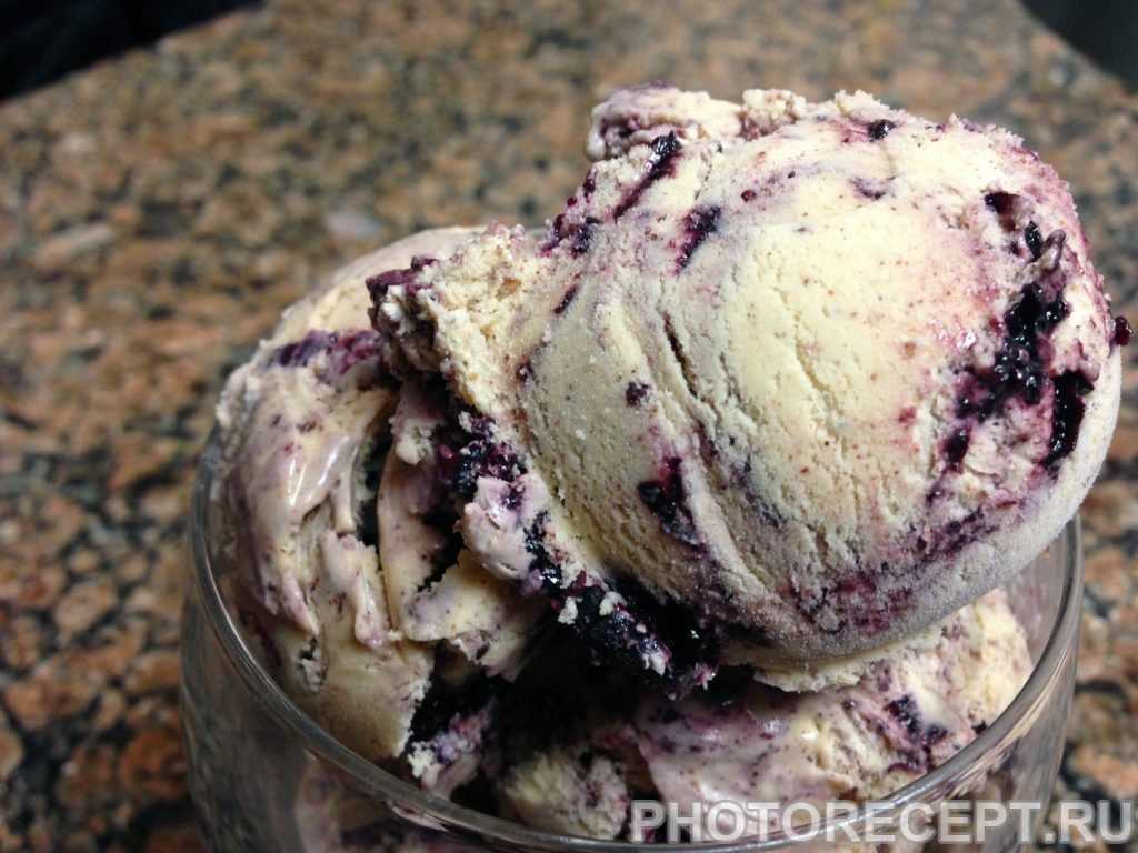 Мамин рецепт черничного мороженого на сметане с фото пошагово