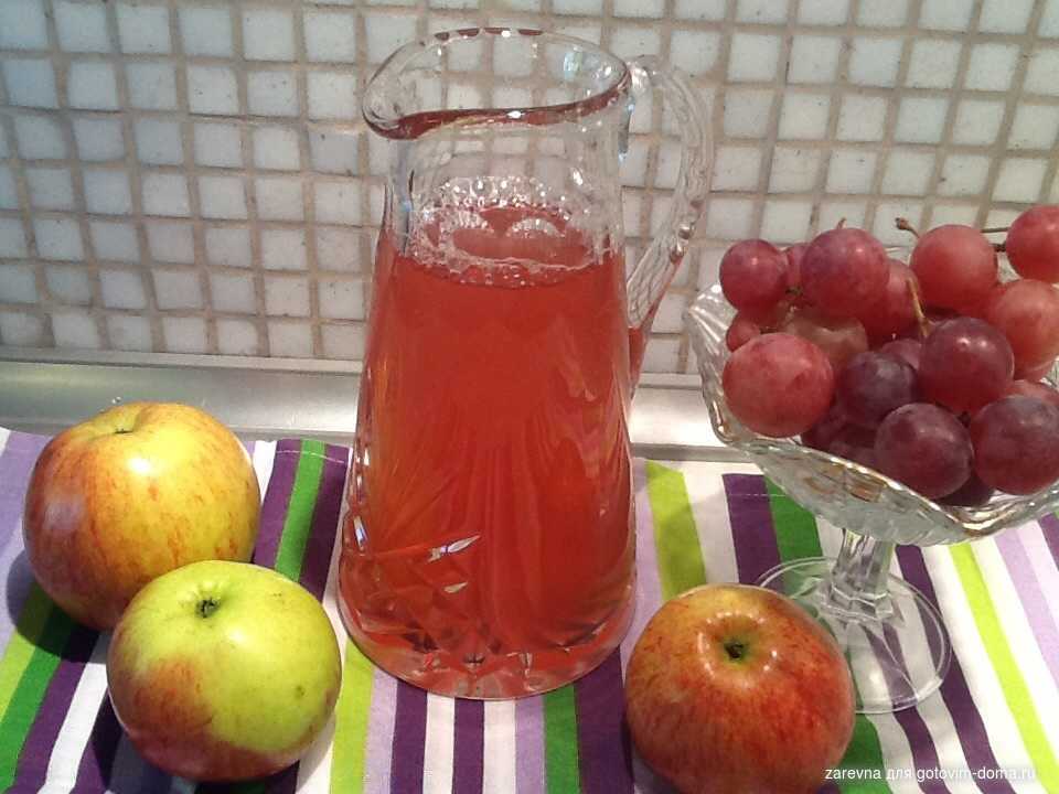 Компот из яблок и винограда: простой рецепт на зиму с фото и видео