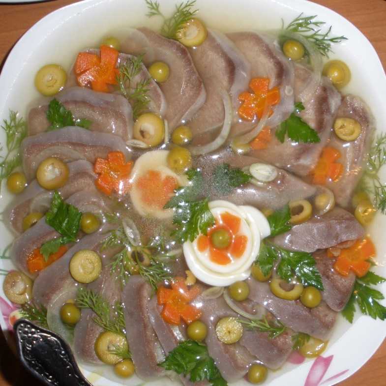 Заливное из говяжьего языка с желатином: рецепт с фото пошагово