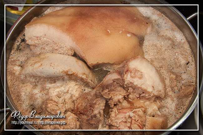 Прессованное мясо из свиной головы пошаговый рецепт
