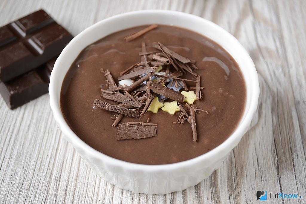Самый простой рецепт шоколадного  заварного крема с использованием какао