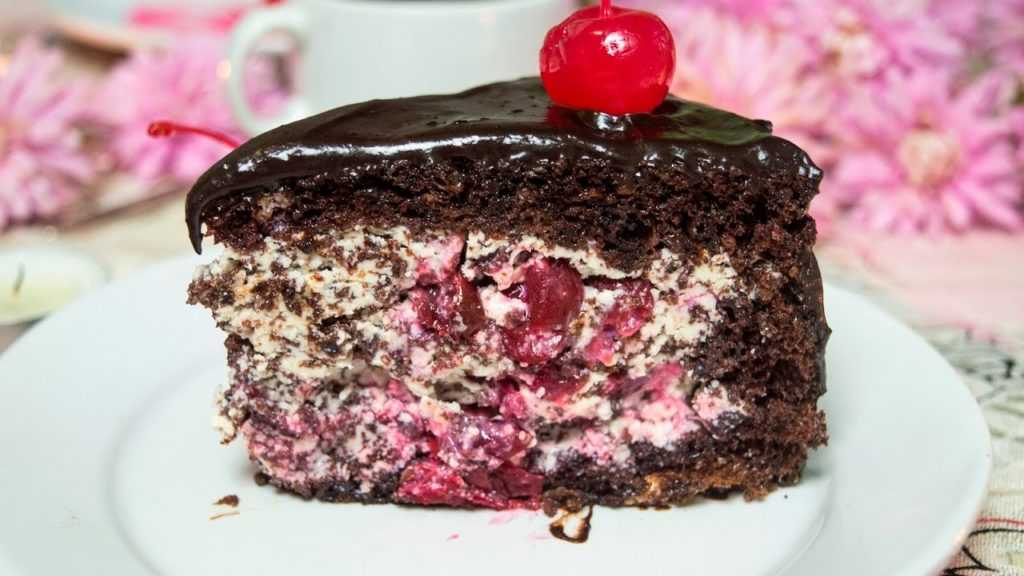 Торт пьяная вишня - классический рецепт с фото пошагово - сладкие хроники