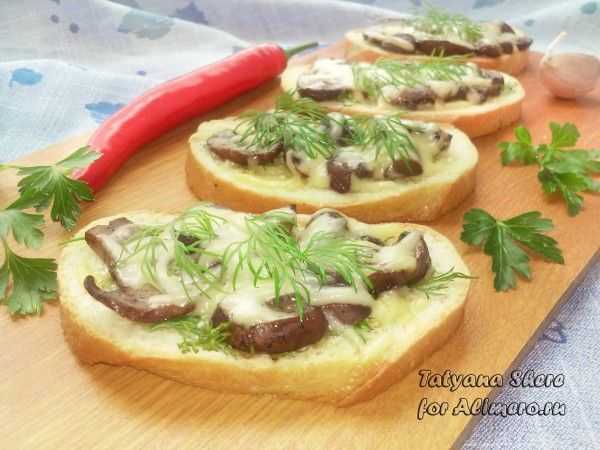 Бутерброды с шампиньонами - 6 пошаговых фото в рецепте
