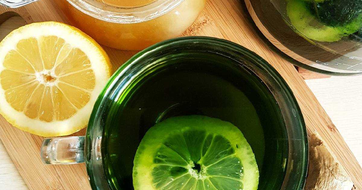 Холодный зелёный чай с мятой и лимоном - пошаговый фоторецепт