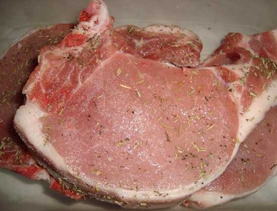 Антрекот на сковороде из свинины