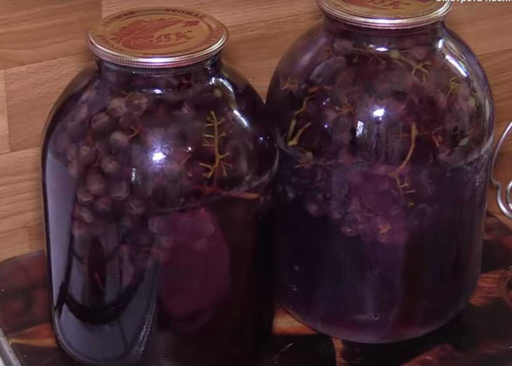 6 рецептов компота из винограда на зиму