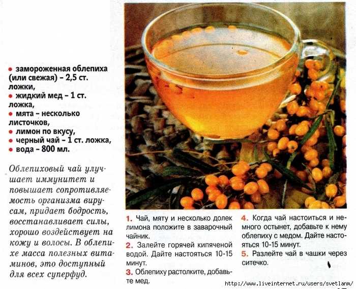 Как сделать облепиховый чай из замороженной облепихи - рецепт
