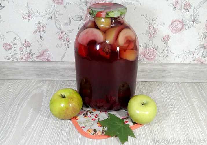 Компот из яблок и винограда на зиму на 3-х литровую банку