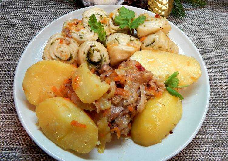 Штрудли с мясом, картошкой и капустой. вкусно и сытно - пошаговый рецепт приготовления с фото