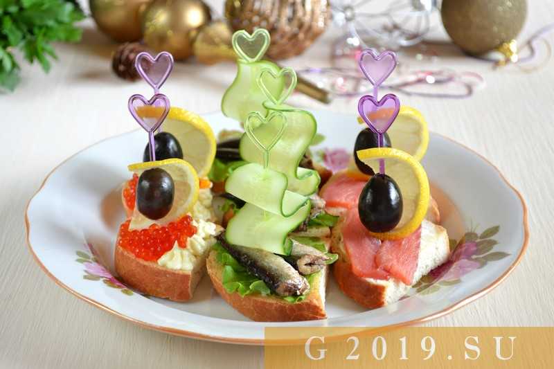 Вкусные и простые рецепты бутербродов на новый год 2019 с фото