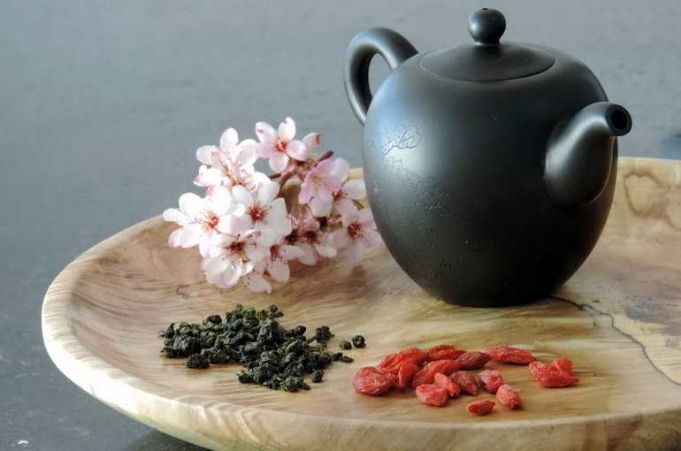 Зеленый чай с ягодами годжи