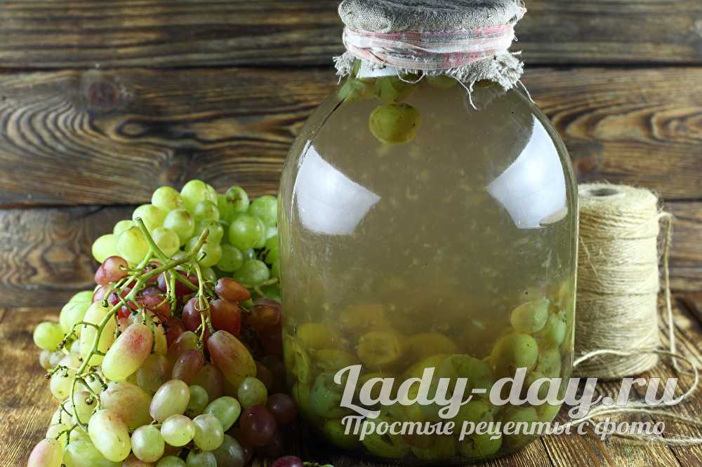 Компот из домашнего, зеленого, белого винограда на зиму: простые рецепты