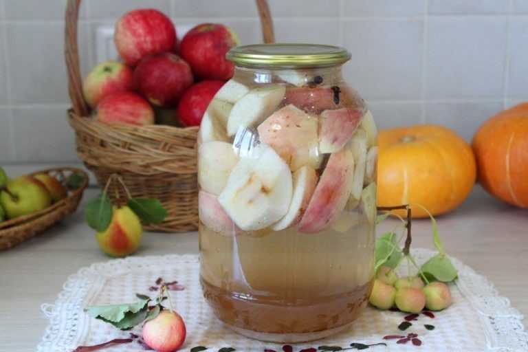 Топ 2 рецепта приготовления компота из кислых яблок на зиму