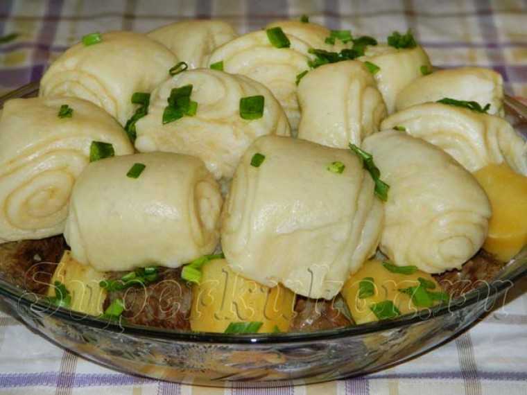 Штрудли с мясом и картофелем по-немецки: рецепт с капустой