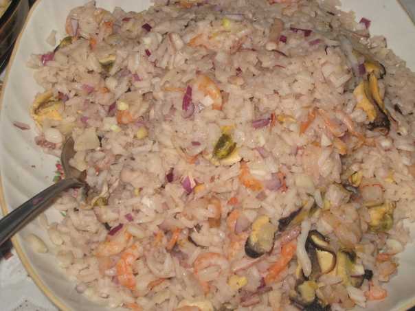 Рис с морепродуктами - восхитительно вкусное пикантное блюдо