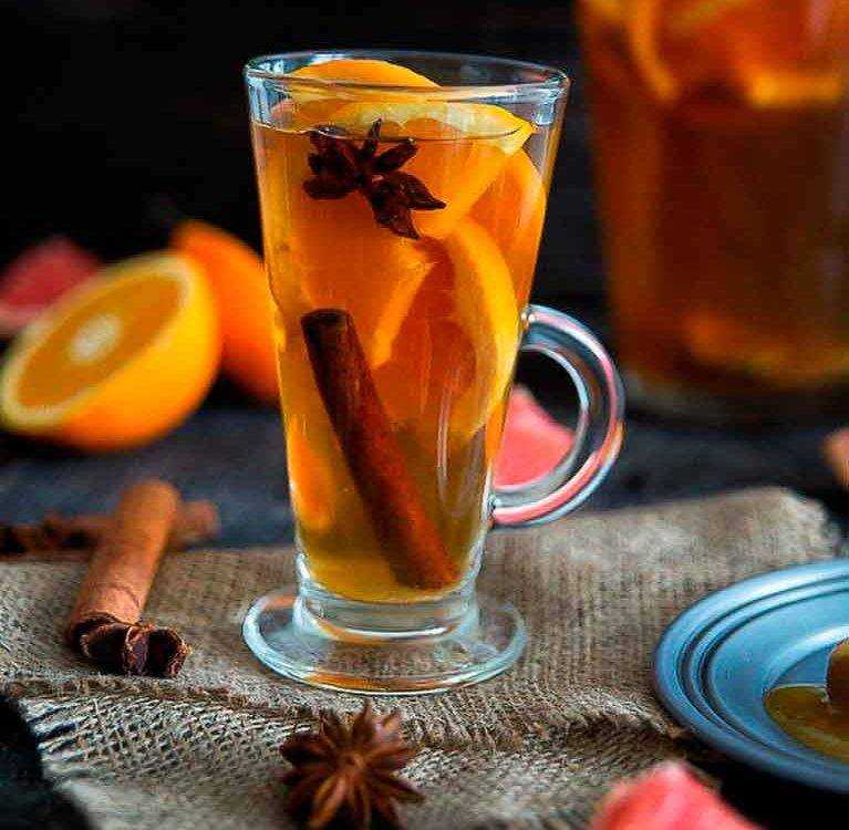 Яблочный чай с корицей и апельсином