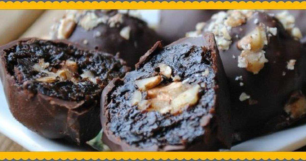Конфеты чернослив с грецким орехом в шоколаде пошаговый рецепт