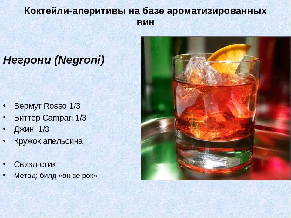 Рецепты приготовления коктейля негрони