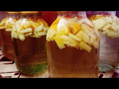 Десерт на зиму: кабачки как ананасы с ананасовым соком, облепихой, алычой и цитрусами