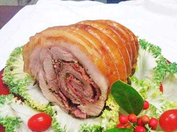 Рулет из свинины с начинкой – рецепт с фото запекания в духовке
