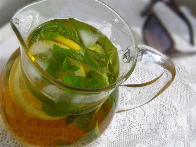 Холодный зелёный чай с мятой и лимоном - пошаговый фоторецепт