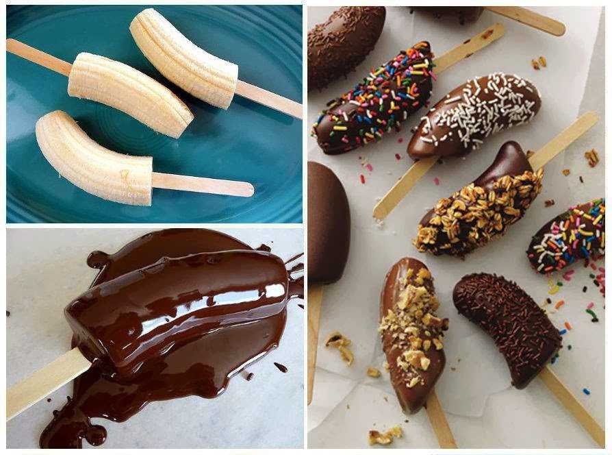 Бананы в шоколаде на палочке в домашних условиях, десерт из банана и шоколада