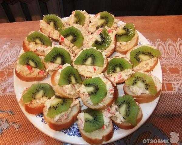 Бутерброды с киви - простые рецепты на праздничный стол